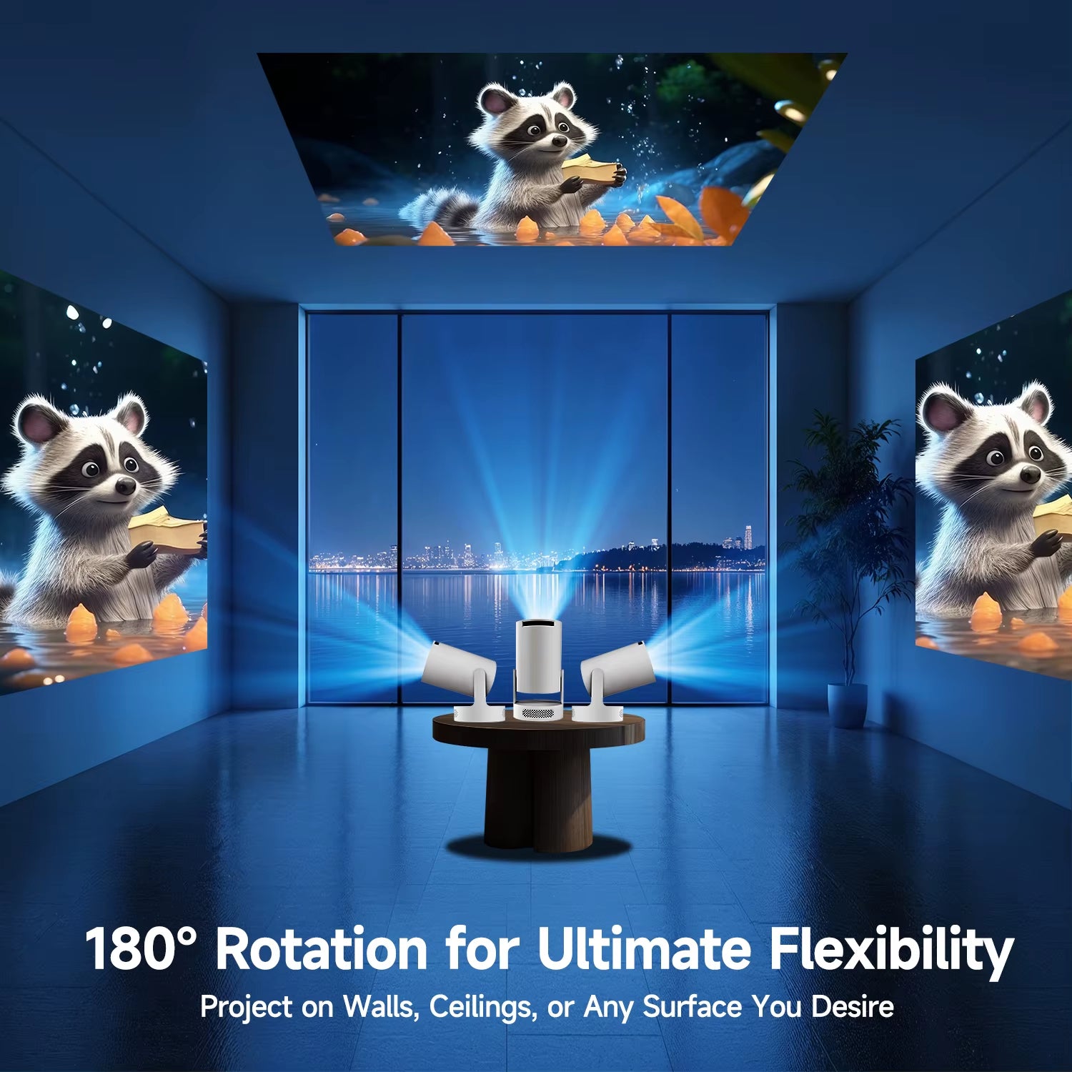 Projector HY300 PRO + 8K Android 14 Dual Wifi6 Allwinner H726 BT5.4 1080P 1280*720P Home Cinema Outdoor Projetor