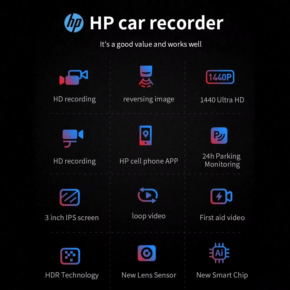 Car Camera Dash Cam Camera 2K HD Night Vision Wifi DVR Video Loop Video Parking Monitoring