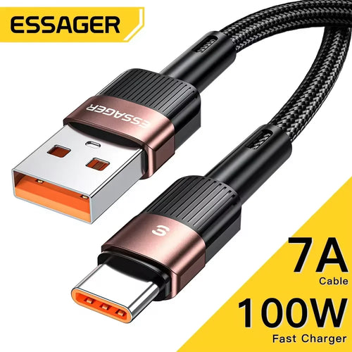 7A USB Type C Cable for Realme Huawei P30 Pro 66W Fast Charging Wire USB-C Charger Data Cord for Samsung Oneplus Poco F3